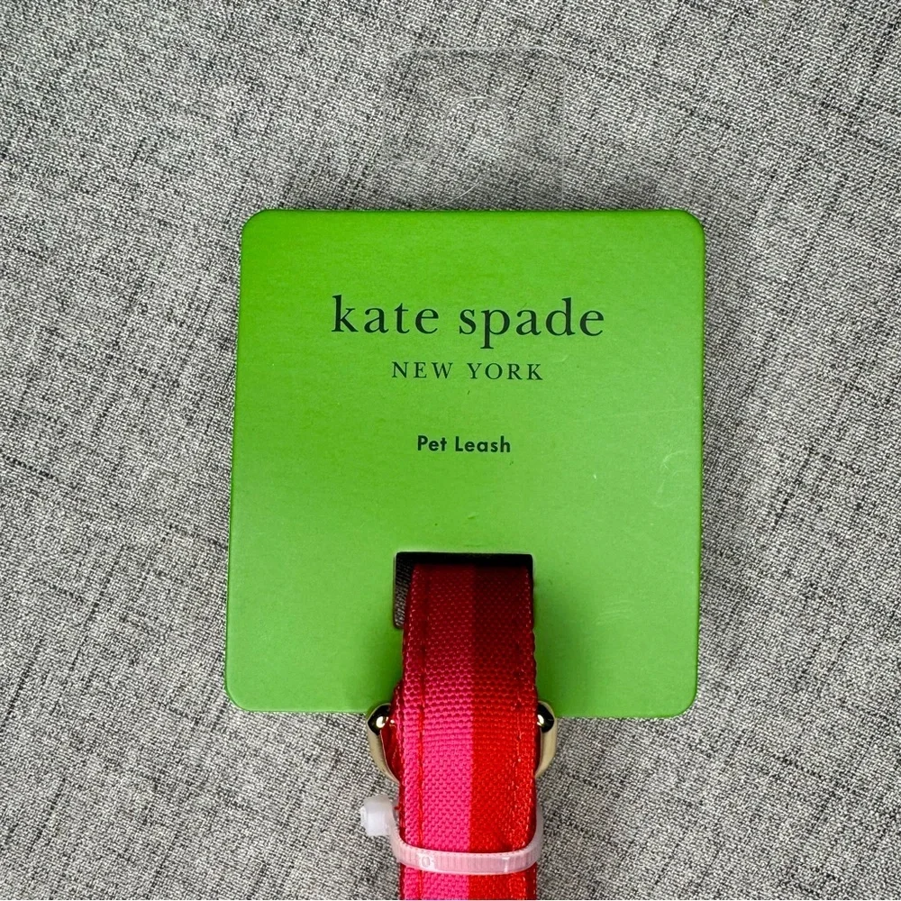 Kate Spade New York Dog Leash Pink & Red Colorblock Pet Leash NWT